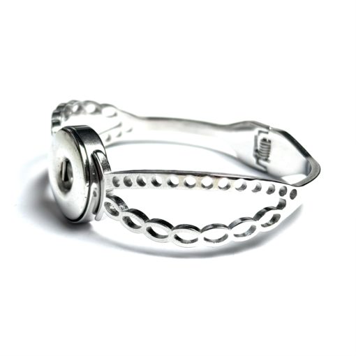 Verspielter Edelstahl Druckknopf Armreifen für 16mm Druckknöpfe