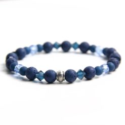 Perlen Armband Dunkelblau wie die Nacht – stabiles Gummiband - Handmade