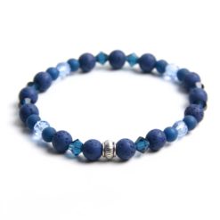 Perlen Armband Dunkelblau wie die Nacht – Gummiband - Handmade