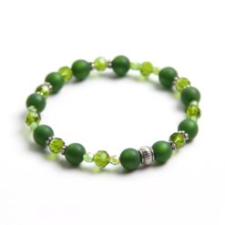 Perlen Armband Wald in Moosgrün – Gummiband - Handmade