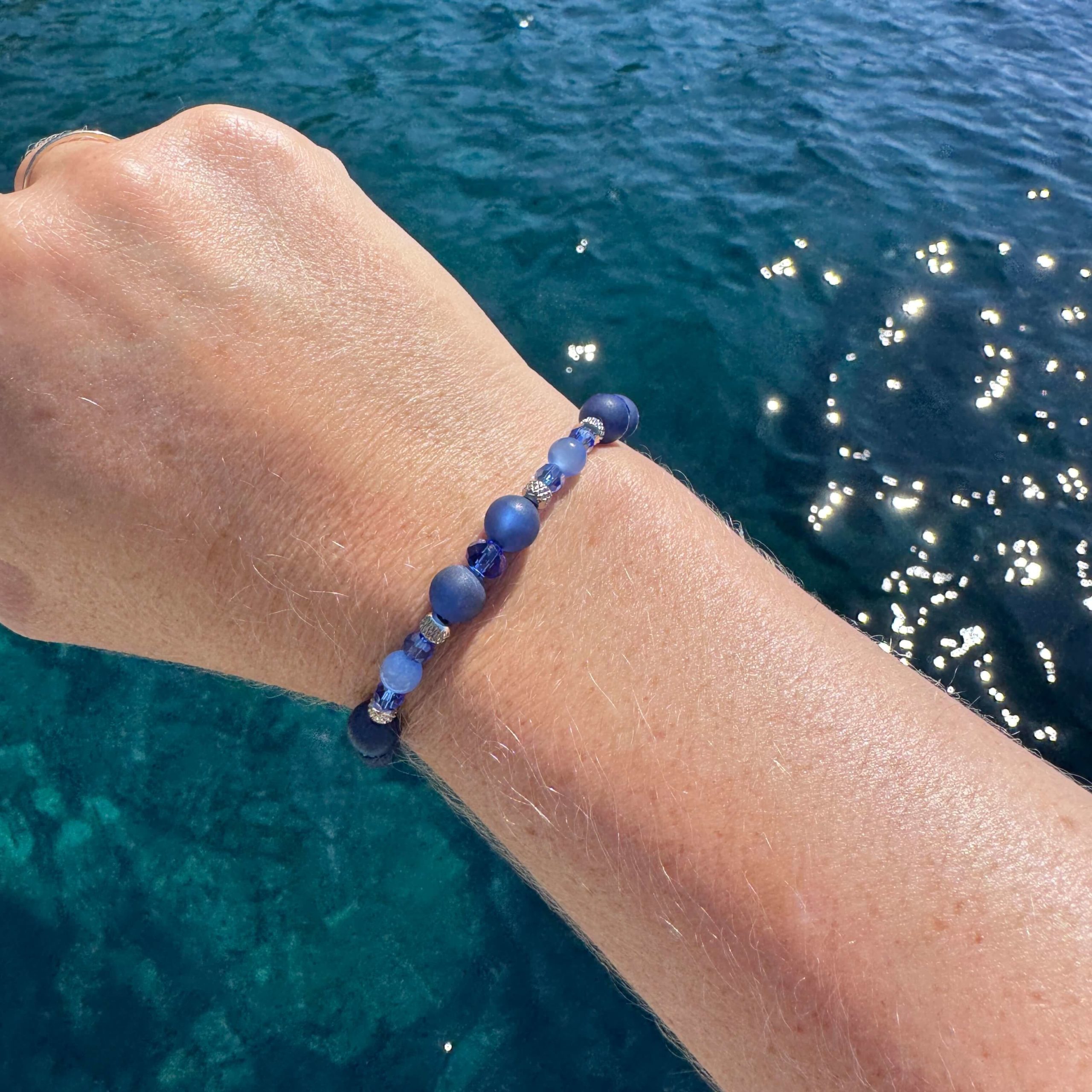 Perlen Armband blaue Polaris Perlen – stabiles Gummiband – Handmade Perlen Armband blaue Polaris Perlen – stabiles Gummiband - Handmade