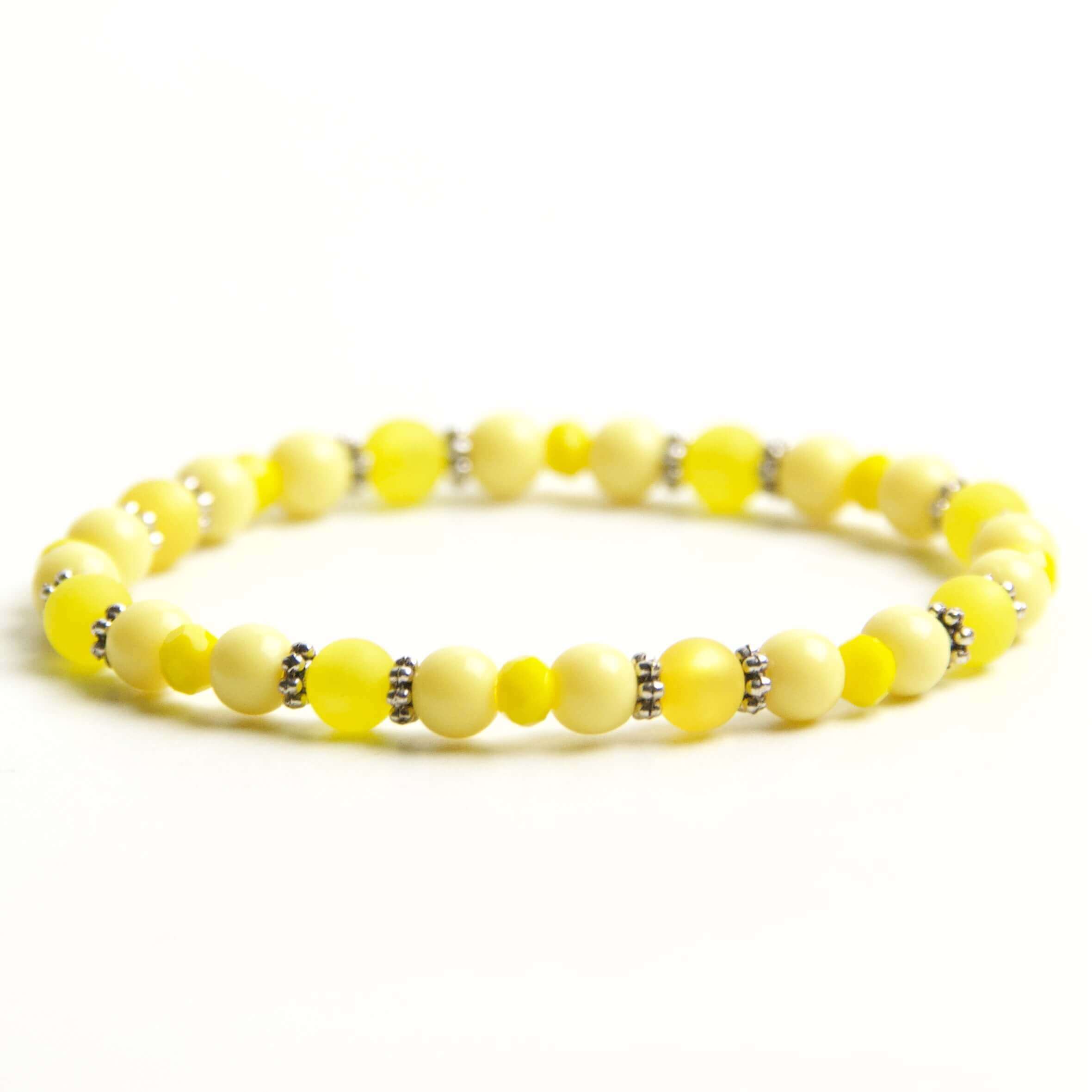 Perlen Armband Zitronen gelb – stabiles Gummiband – Handmade Perlen Armband Zitronen gelb – stabiles Gummiband - Handmade