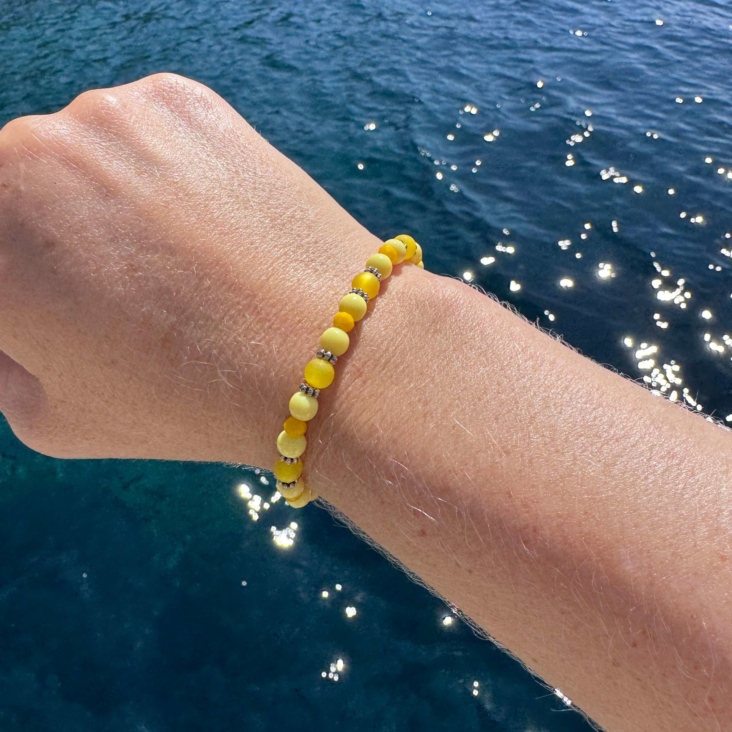 Perlen Armband Zitronen gelb – stabiles Gummiband – Handmade Perlen Armband Zitronen gelb – stabiles Gummiband - Handmade