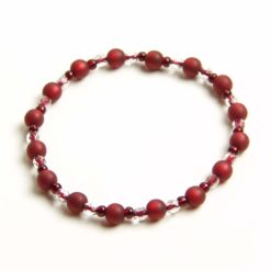 Perlen Armband weinroter Traum – Gummiband - Handmade