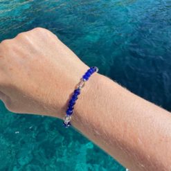 Perlenarmband mit blauen Glasschliff Perlen