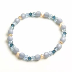 Perlen Armband Jeansblau blau Polaris – Gummiband - Handmade