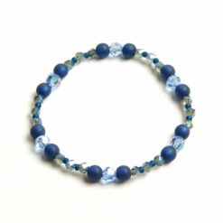 Perlen Armband dunkelblau Polaris – Gummiband - Handmade