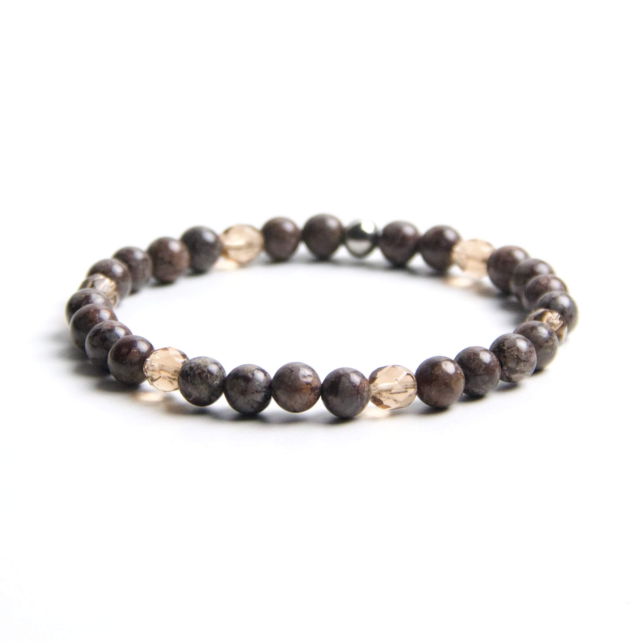 Perlen Armband braun aus Edelsteinen – stabiles Gummiband – Handmade Perlen Armband braun aus Edelsteinen – stabiles Gummiband - Handmade