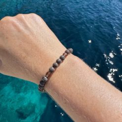 Perlenarmband mit braunen Obsidian Perlen