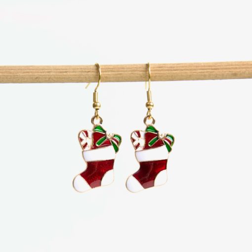 Nikolausstiefel Ohrhänger in grün rot weiß - weihnachtlicher Schmuck - Adventkalender