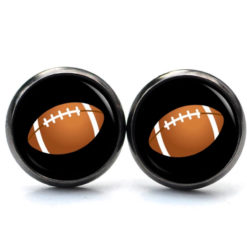 Ohrringe American Football schwarz