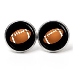 Ohrstecker, Ohrhänger, Clipse & Druckknopf – Motiv American Football schwarz Super Bowl NFL – Schmuck aus Edelstahl