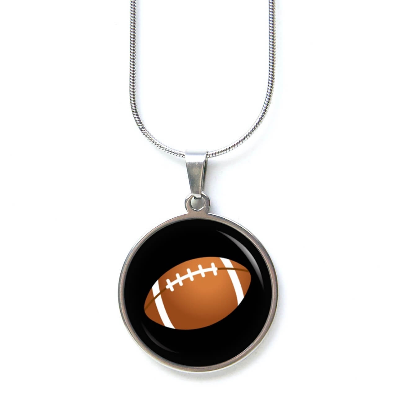 Ohrstecker, Ohrhänger, Clipse & Druckknopf – Motiv American Football schwarz Super Bowl NFL – Schmuck aus Edelstahl Ohrstecker, Ohrhänger, Clipse & Druckknopf – Motiv American Football schwarz Super Bowl NFL – Schmuck aus Edelstahl