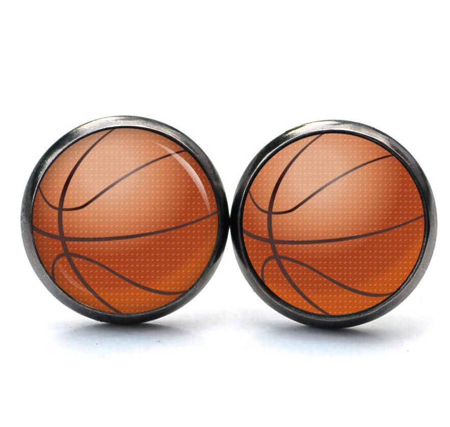 Ohrstecker, Ohrhänger, Clipse & Druckknopf – Motiv Basketball – Schmuck aus Edelstahl Ohrstecker, Ohrhänger, Clipse & Druckknopf – Motiv Basketball – Schmuck aus Edelstahl