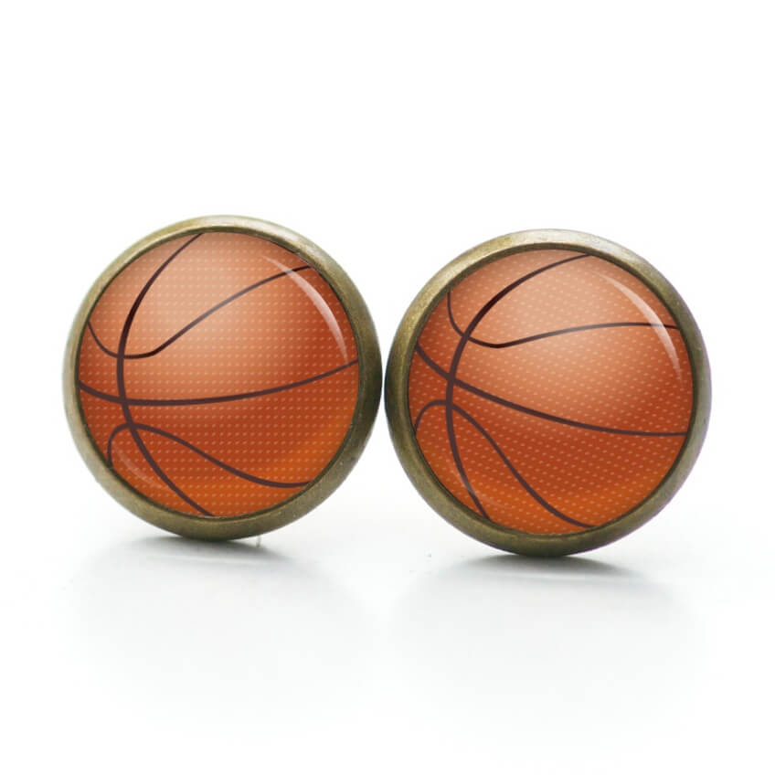 Ohrstecker, Ohrhänger, Clipse & Druckknopf – Motiv Basketball – Schmuck aus Edelstahl Ohrstecker, Ohrhänger, Clipse & Druckknopf – Motiv Basketball – Schmuck aus Edelstahl