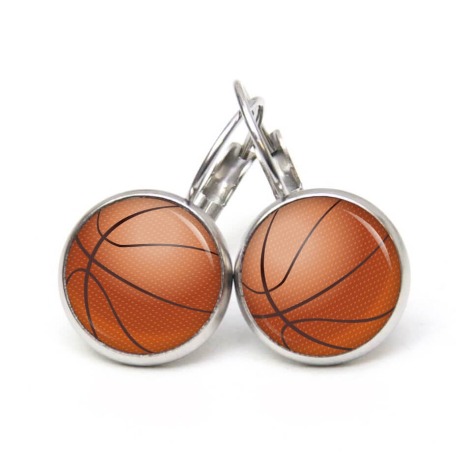 Ohrstecker, Ohrhänger, Clipse & Druckknopf – Motiv Basketball – Schmuck aus Edelstahl Ohrstecker, Ohrhänger, Clipse & Druckknopf – Motiv Basketball – Schmuck aus Edelstahl