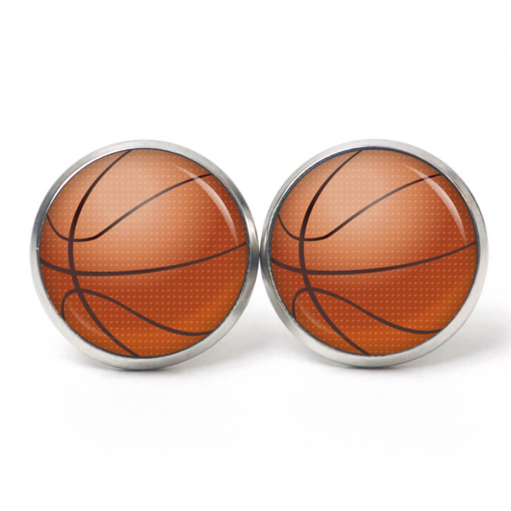 Ohrstecker, Ohrhänger, Clipse & Druckknopf – Motiv Basketball – Schmuck aus Edelstahl Ohrstecker, Ohrhänger, Clipse & Druckknopf – Motiv Basketball – Schmuck aus Edelstahl