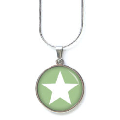 Kette pastellgrüner Stern - Edelstahl
