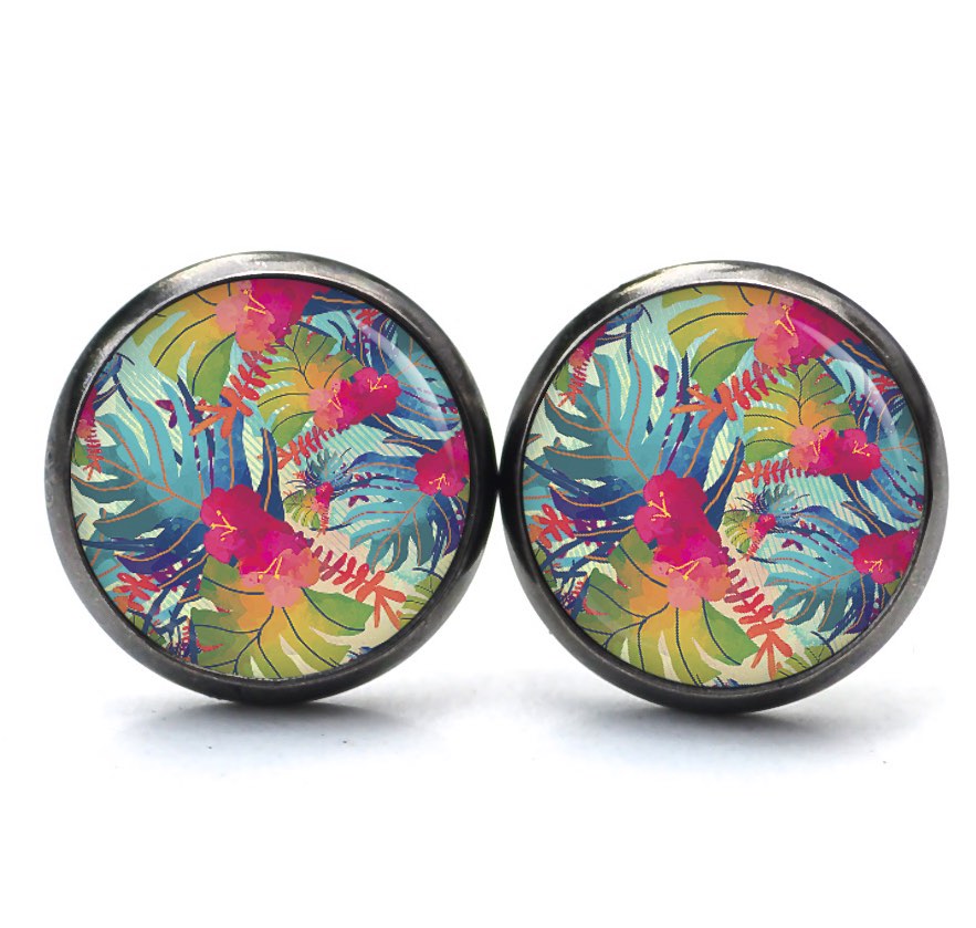 Ohrstecker, Ohrhänger, Clipse & Druckknopf – Motiv Karibik Sommer Tropen Urlaub – Schmuck aus Edelstahl Ohrstecker, Ohrhänger, Clipse & Druckknopf – Motiv Karibik Sommer Tropen Urlaub – Schmuck aus Edelstahl