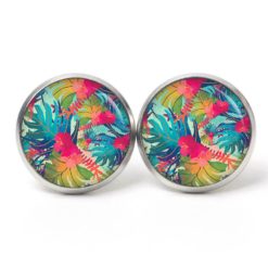 Ohrstecker, Ohrhänger, Clipse & Druckknopf – Motiv Karibik Sommer Tropen Urlaub – Schmuck aus Edelstahl