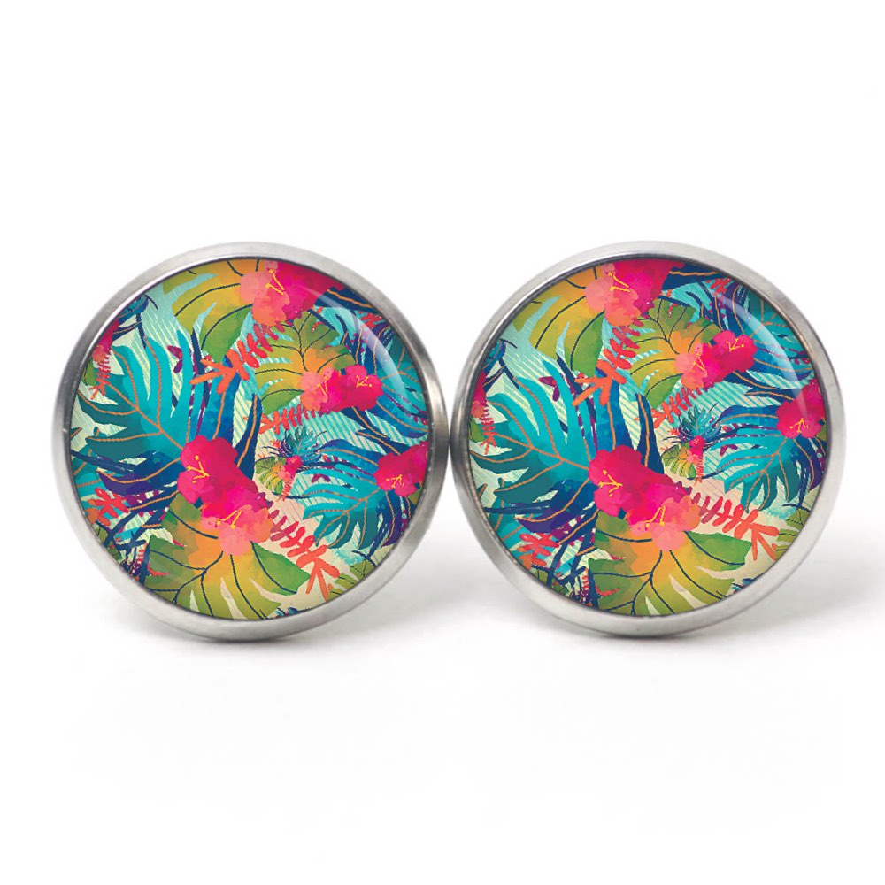 Ohrstecker, Ohrhänger, Clipse & Druckknopf – Motiv Karibik Sommer Tropen Urlaub – Schmuck aus Edelstahl Ohrstecker, Ohrhänger, Clipse & Druckknopf – Motiv Karibik Sommer Tropen Urlaub – Schmuck aus Edelstahl