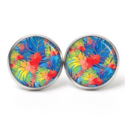 Ohrstecker, Ohrhänger, Clipse & Druckknopf – Motiv Karibik Sommer Tropen – Schmuck aus Edelstahl