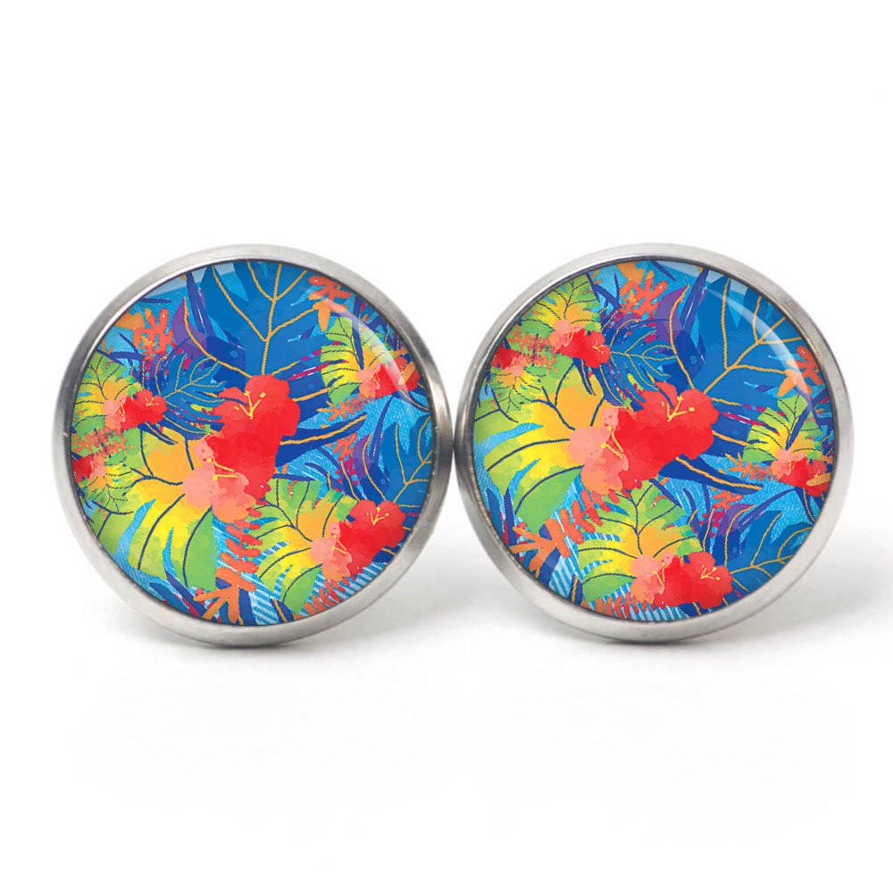 Ohrstecker, Ohrhänger, Clipse & Druckknopf – Motiv Karibik Sommer Tropen – Schmuck aus Edelstahl Ohrstecker, Ohrhänger, Clipse & Druckknopf – Motiv Karibik Sommer Tropen – Schmuck aus Edelstahl