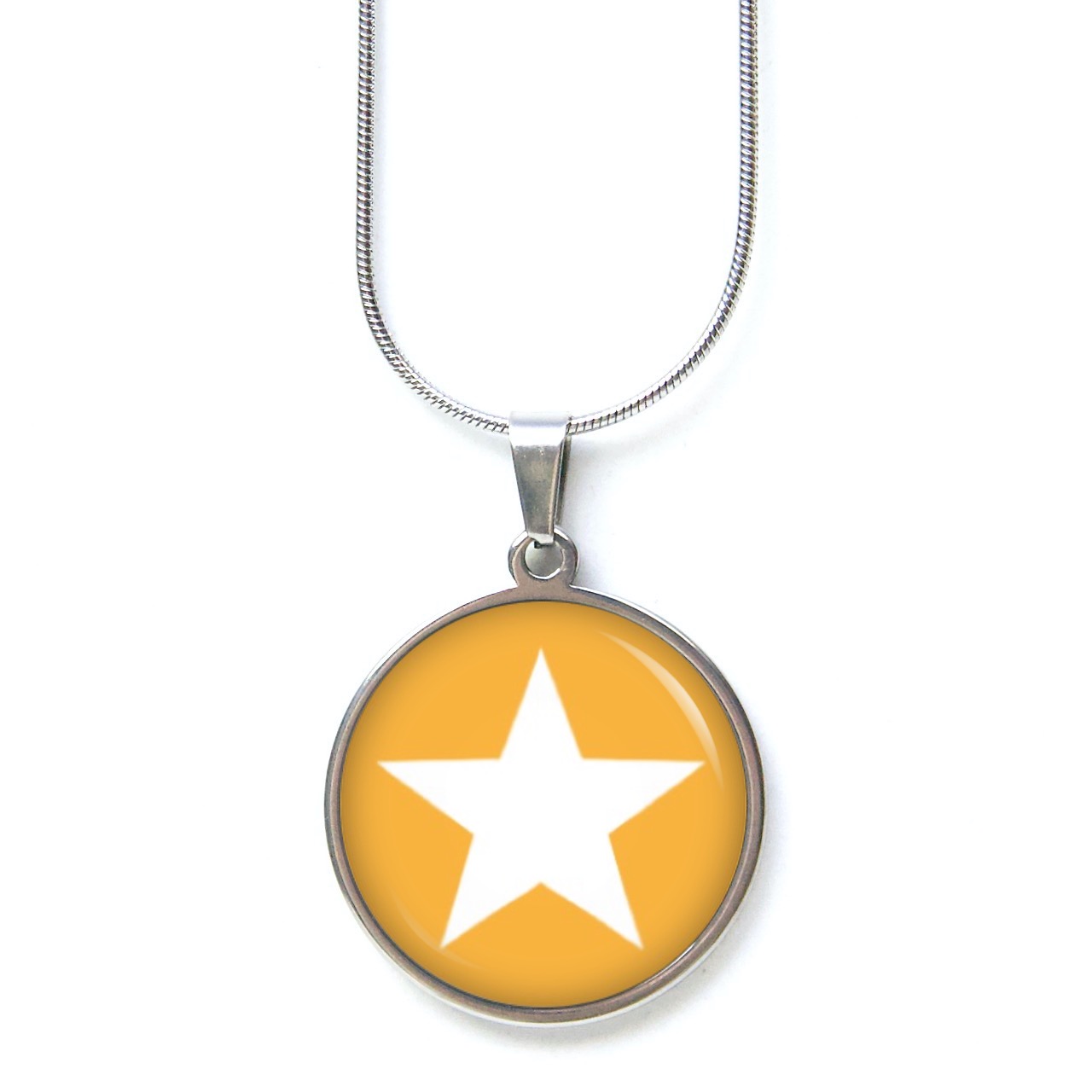 Druckknopf Ohrstecker Ohrhänger Clipse pastel orange weißer Stern Druckknopf Ohrstecker Ohrhänger Clipse pastel orange weißer Stern