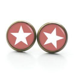 Ohrringe pastel rot weißer Stern