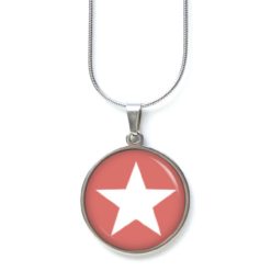Kette pastel rot weißer Stern