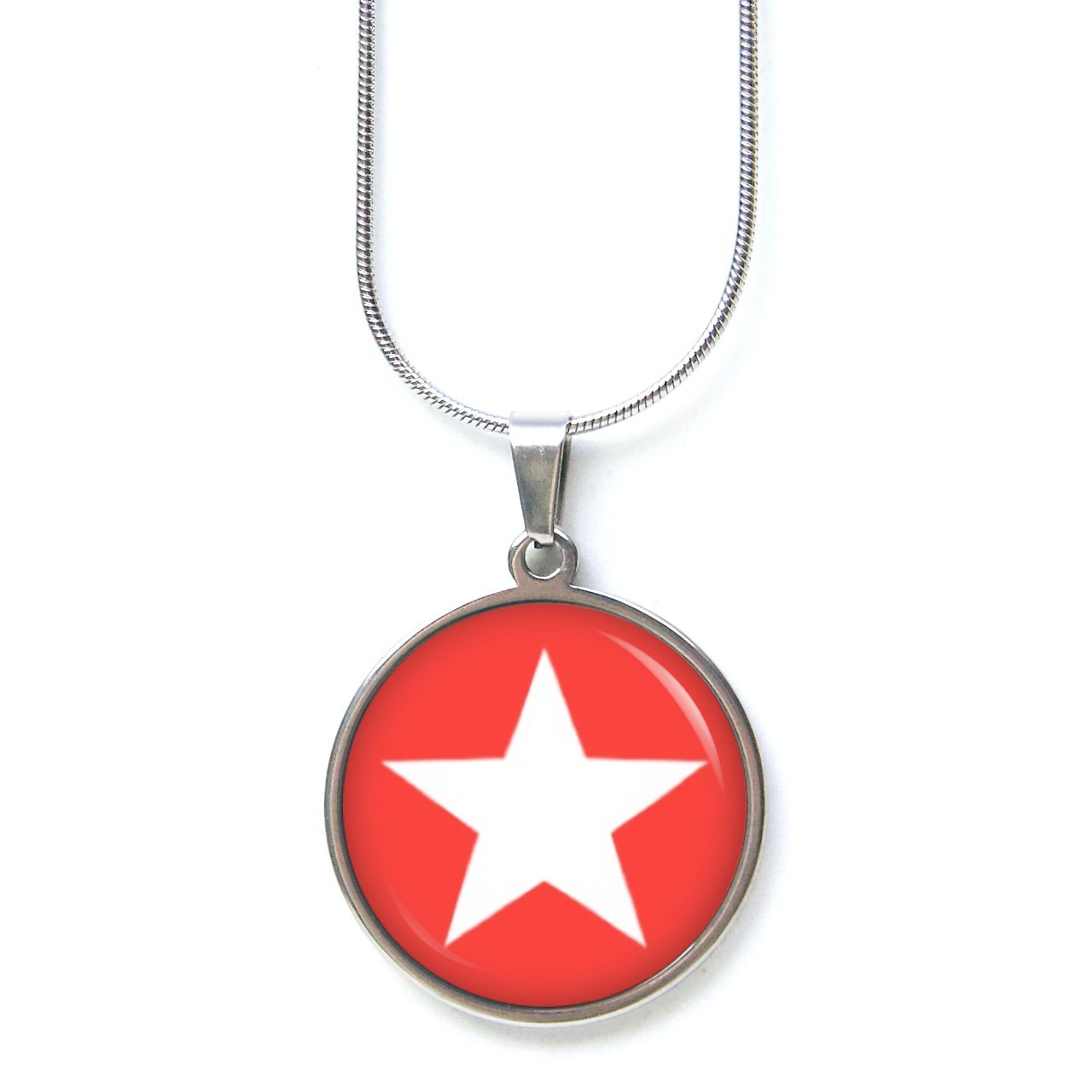 Druckknopf Ohrstecker Ohrhänger Clipse hell rot weißer Stern Druckknopf Ohrstecker Ohrhänger Clipse hell rot weißer Stern