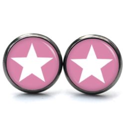 Ohrringe pink weißer Stern