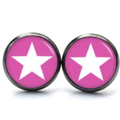 Ohrringe fuchsia weißer Stern
