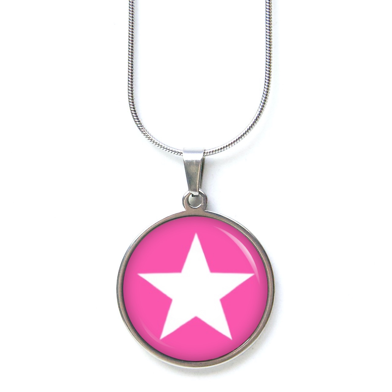 Druckknopf Ohrstecker Ohrhänger Clipse fuchsia weißer Stern Druckknopf Ohrstecker Ohrhänger Clipse fuchsia weißer Stern