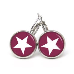 Ohrringe pflaume weißer Stern