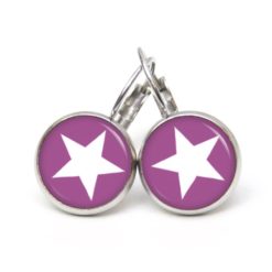 Ohrringe signalviolett weißer Stern