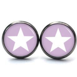 Ohrringe flieder weißer Stern
