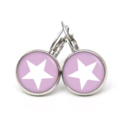 Ohrringe flieder weißer Stern