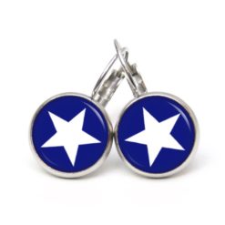 Ohrringe dunkelblau weißer Stern