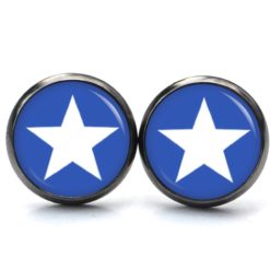 Ohrringe blau weißer Stern