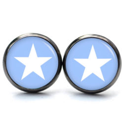 Ohrringe mittelblau weißer Stern