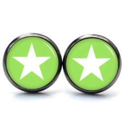 Ohrringe lindgrüner weißer Stern