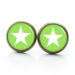 Ohrringe lindgrüner weißer Stern