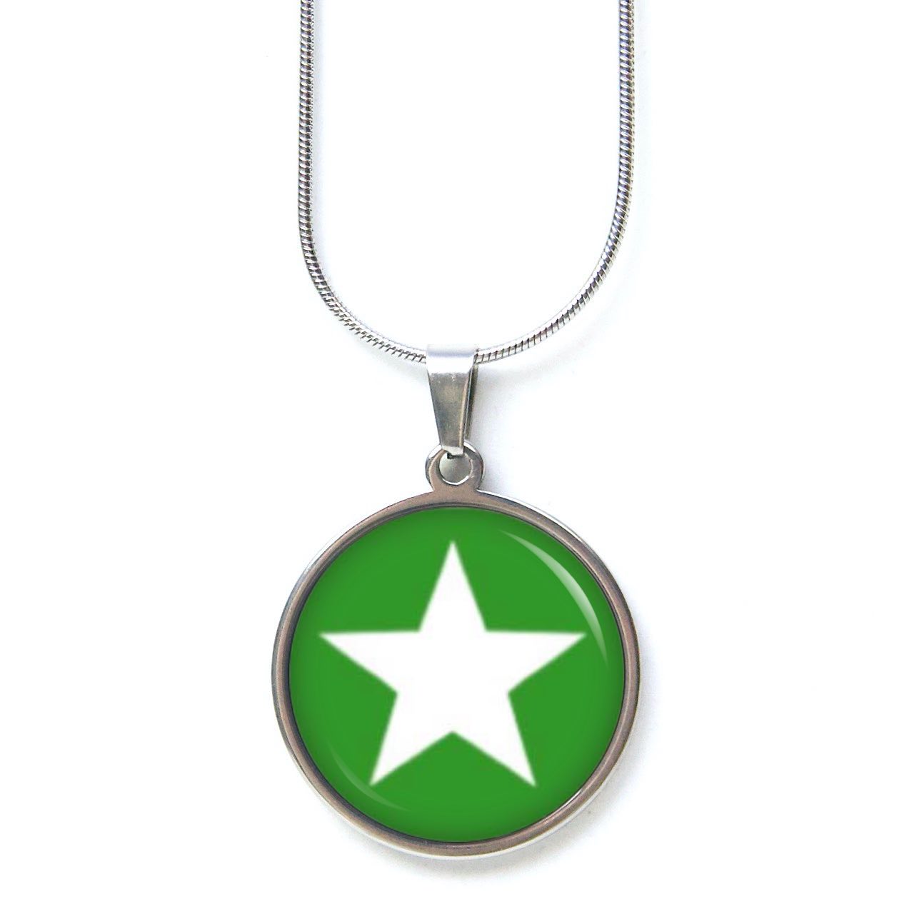 Ohrstecker, Ohrhänger, Clipse & Druckknopf – Motiv grün weißer Stern – Schmuck aus Edelstahl Ohrstecker, Ohrhänger, Clipse & Druckknopf – Motiv grün weißer Stern – Schmuck aus Edelstahl