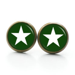 Ohrringe dunkelgrüner weißer Stern