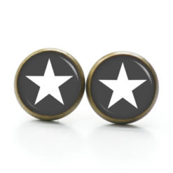 Ohrringe anthrazit weißer Stern