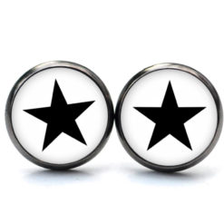 Ohrringe weiß schwarzer Stern