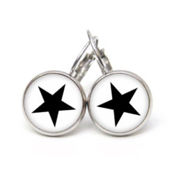 Ohrringe weiß schwarzer Stern