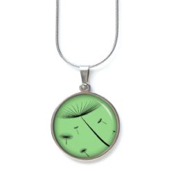 Kette zarte Pusteblume grün