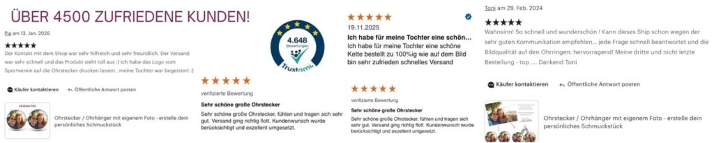 Kette mit deinem Logo personalisiert – als Werbegeschenk oder Dankeschön SET - Kette Ohrringen und Armband mit eigenem Foto Bild personalisieren - Edelstahl - ein Geschenk das nie vergessen wird